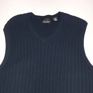 GREG NORMAN GOLF Men’s Large Blue Sweater Shark Vest